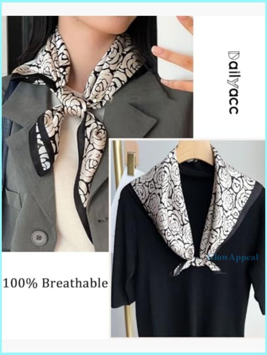 Lightweight Silk Satin Scarf 27.5x27.5in Polyester Head Neck Accessory - Picture 4 of 7